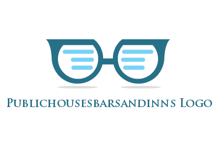 text in glasses logo