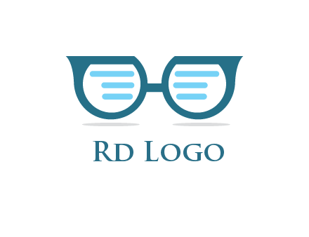 text in glasses logo