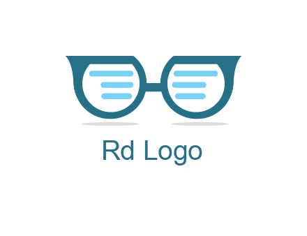 text in glasses logo