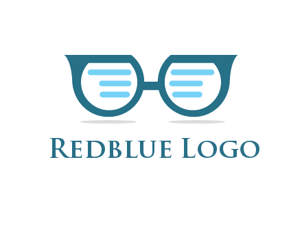 text in glasses logo