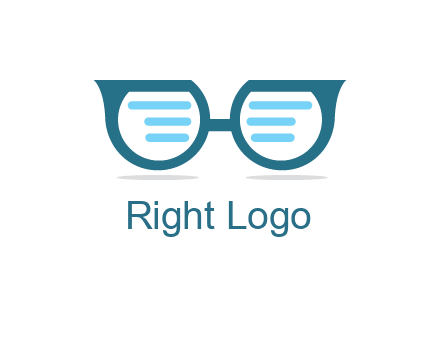 text in glasses logo