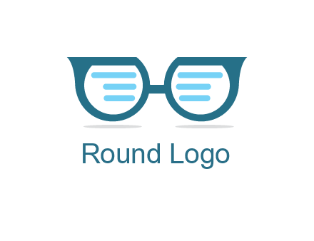 text in glasses logo