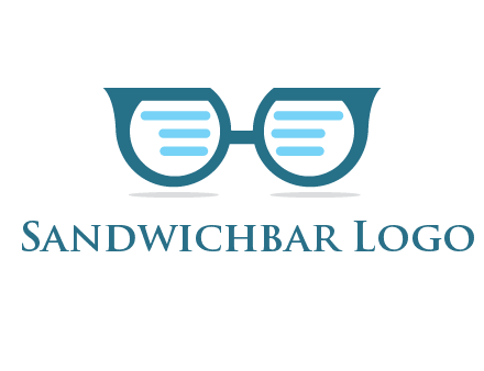 text in glasses logo