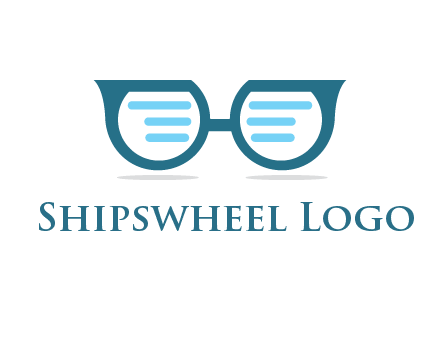 text in glasses logo