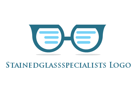 text in glasses logo