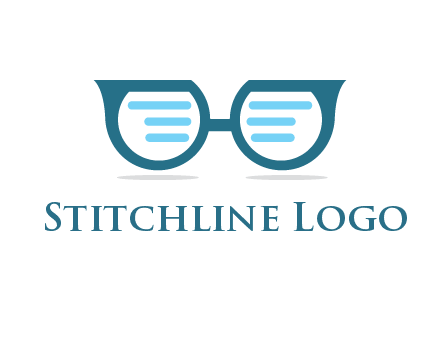 text in glasses logo