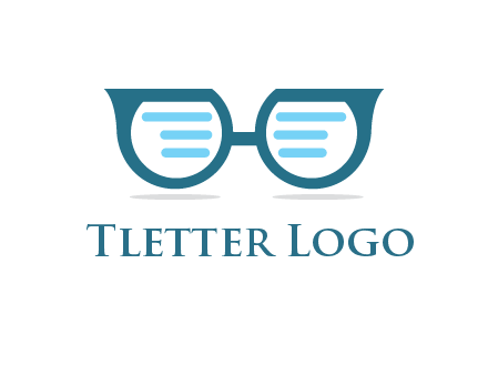 text in glasses logo