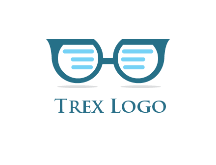text in glasses logo