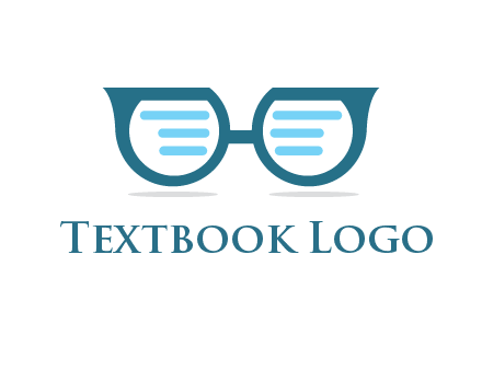 text in glasses logo