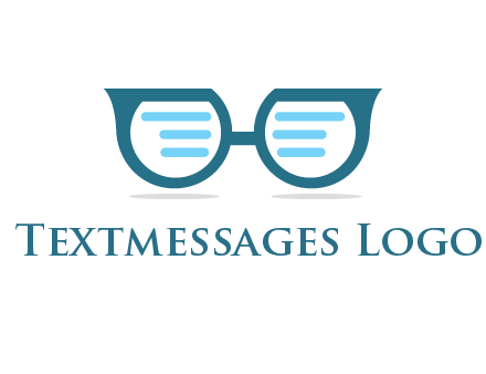 text in glasses logo