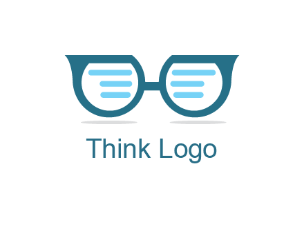 text in glasses logo