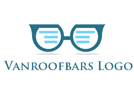 text in glasses logo
