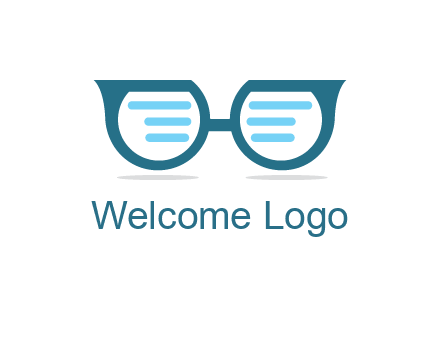 text in glasses logo