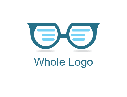 text in glasses logo