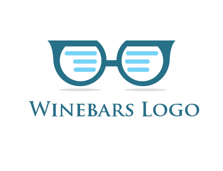 text in glasses logo