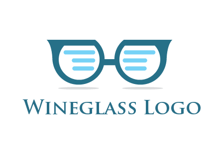 text in glasses logo
