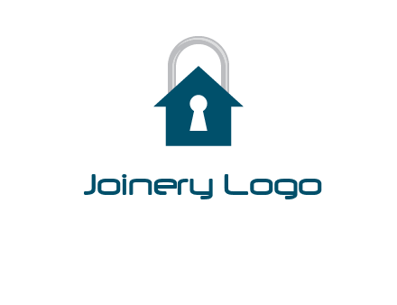 keyhole inside house in lock logo