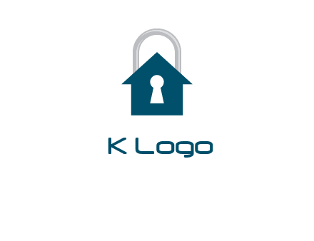 keyhole inside house in lock logo