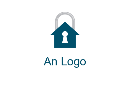 keyhole inside house in lock logo