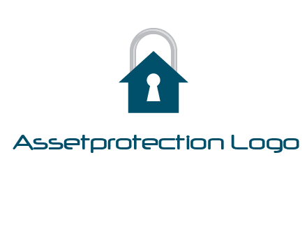 keyhole inside house in lock logo
