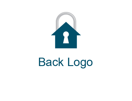 keyhole inside house in lock logo