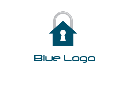 keyhole inside house in lock logo