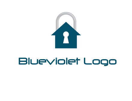 keyhole inside house in lock logo