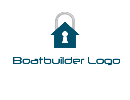 keyhole inside house in lock logo