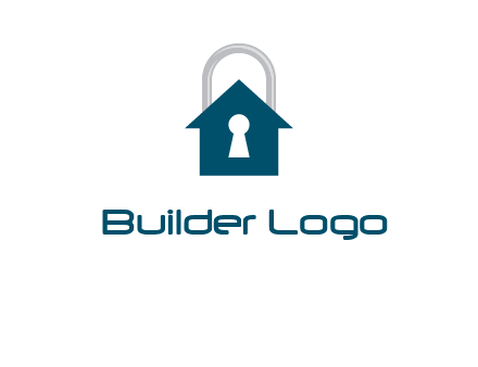 keyhole inside house in lock logo