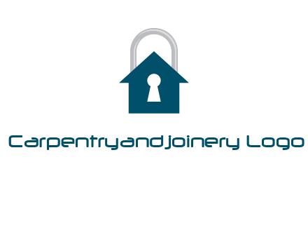 keyhole inside house in lock logo