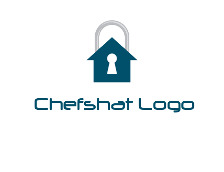 keyhole inside house in lock logo