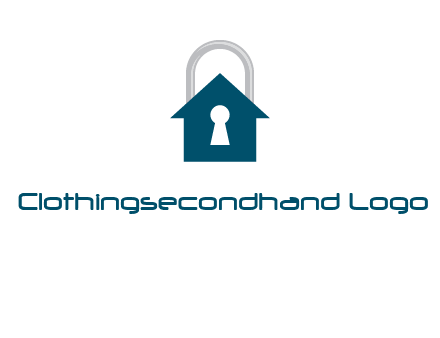 keyhole inside house in lock logo