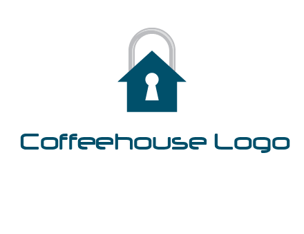 keyhole inside house in lock logo