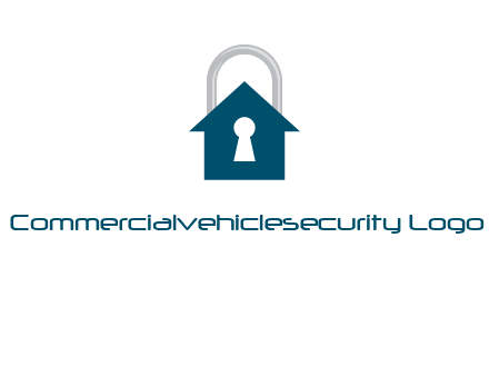 keyhole inside house in lock logo