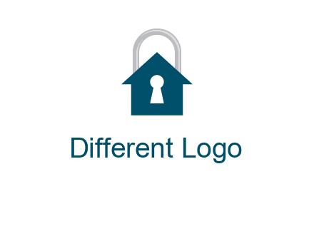 keyhole inside house in lock logo