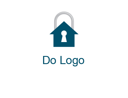keyhole inside house in lock logo