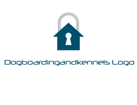 keyhole inside house in lock logo