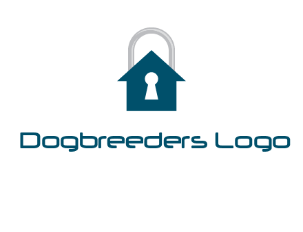 keyhole inside house in lock logo