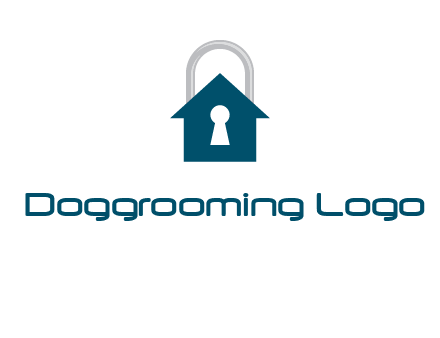keyhole inside house in lock logo