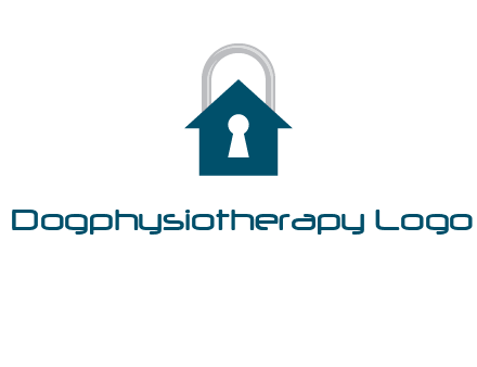 keyhole inside house in lock logo