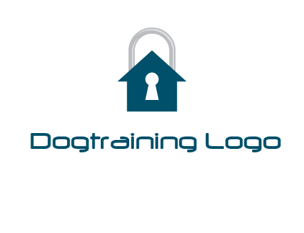 keyhole inside house in lock logo