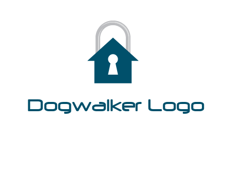 keyhole inside house in lock logo