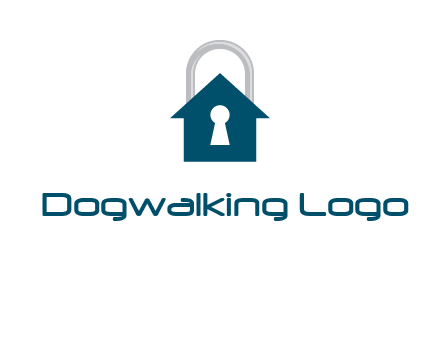 keyhole inside house in lock logo