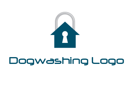 keyhole inside house in lock logo
