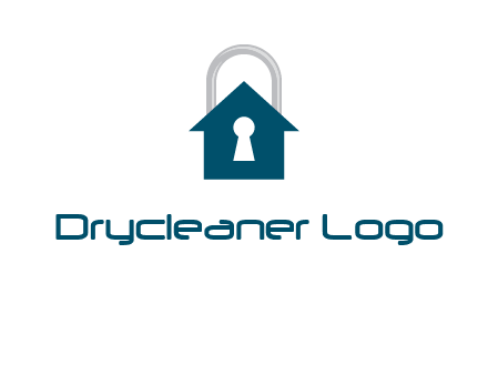 keyhole inside house in lock logo
