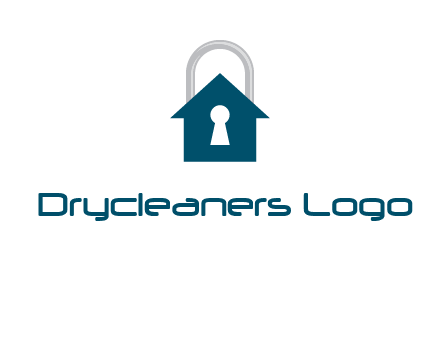 keyhole inside house in lock logo