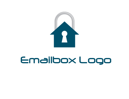 keyhole inside house in lock logo