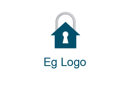 keyhole inside house in lock logo
