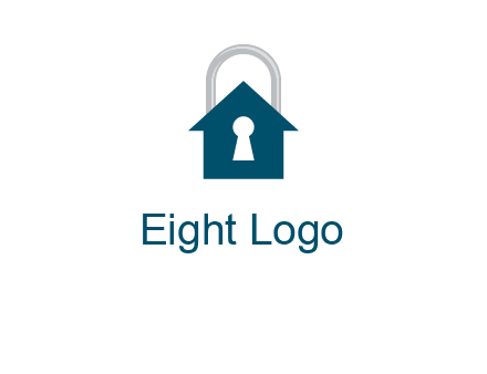 keyhole inside house in lock logo