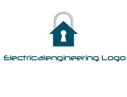 keyhole inside house in lock logo